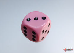Opaque Pastel Pink 16mm d6 Dice Set (12 Dice)