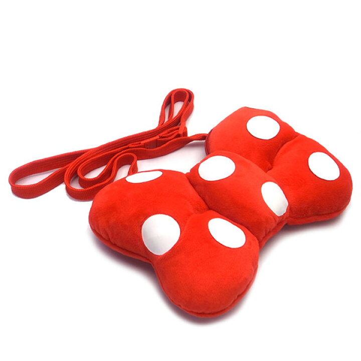 Disney Minnie Mouse Red Polkadot Bow Plush Shoulder Bag