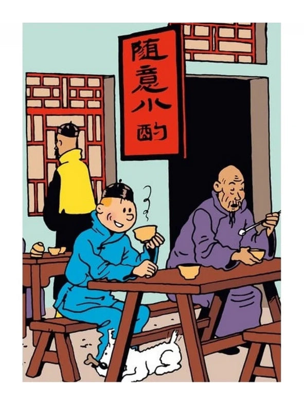 A4 Plastic Sleeve: Blue Lotus Lunch Scene