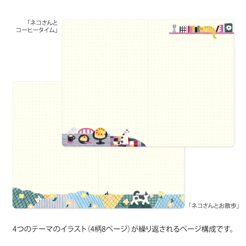Yuru Log notebook B6 - Cat Design