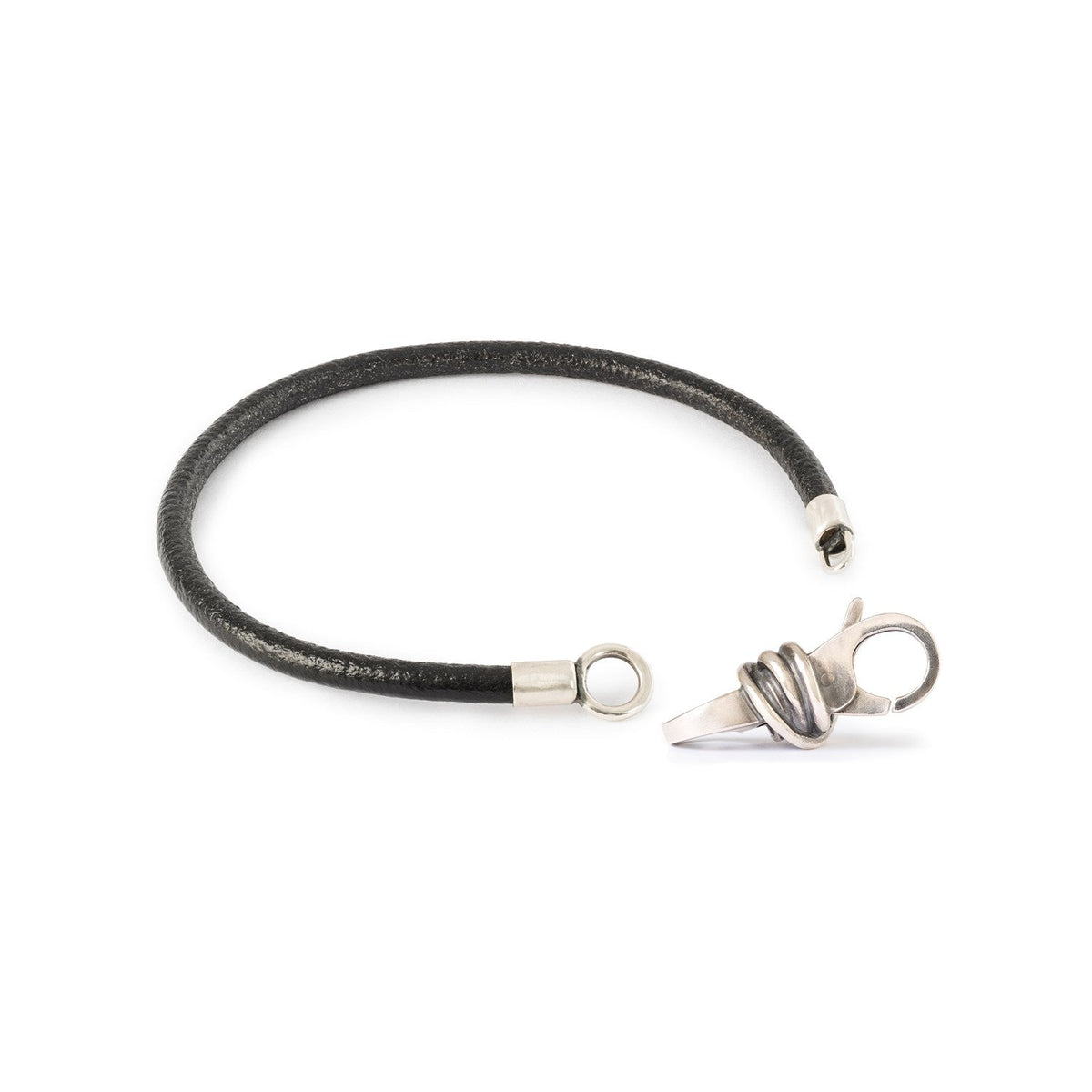 Lucky Knot Leather Bracelet with sterling silver clasp