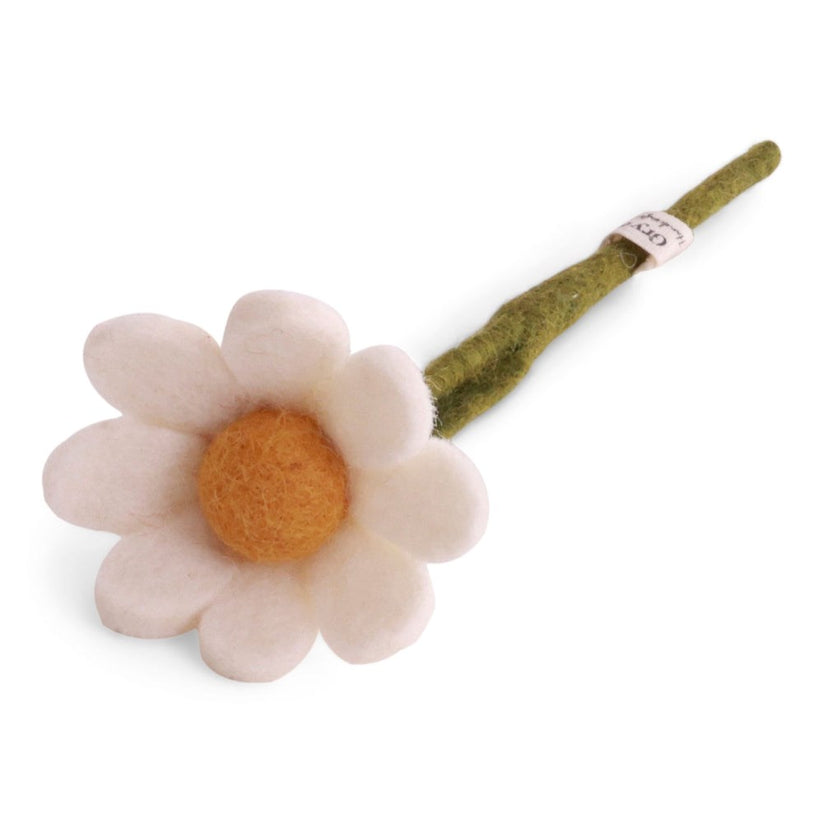 Anemone Felted Flower Small White