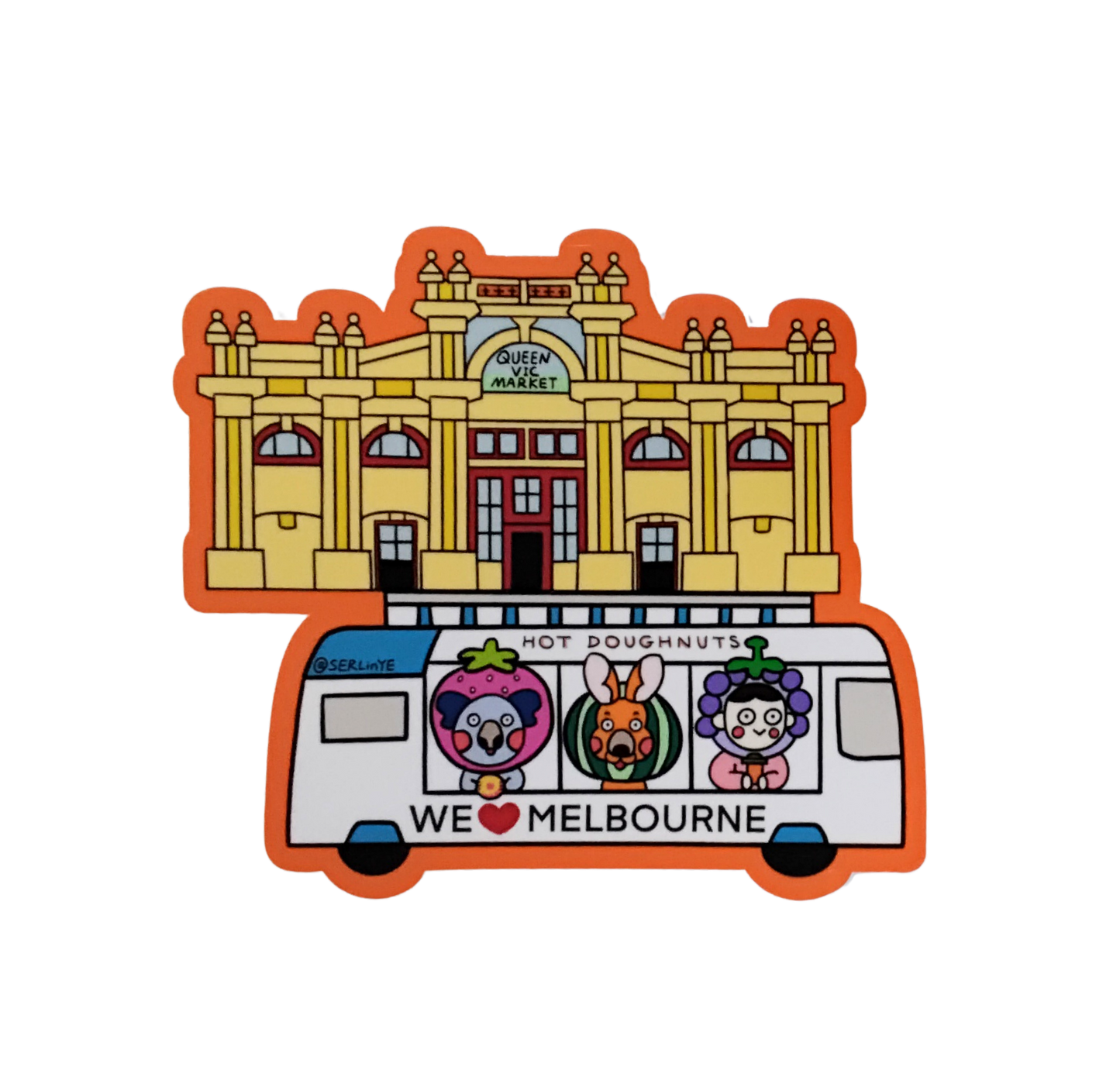 Melbourne Sticker – We ♥ Melbourne (Queen Victoria Market & Food Truck)