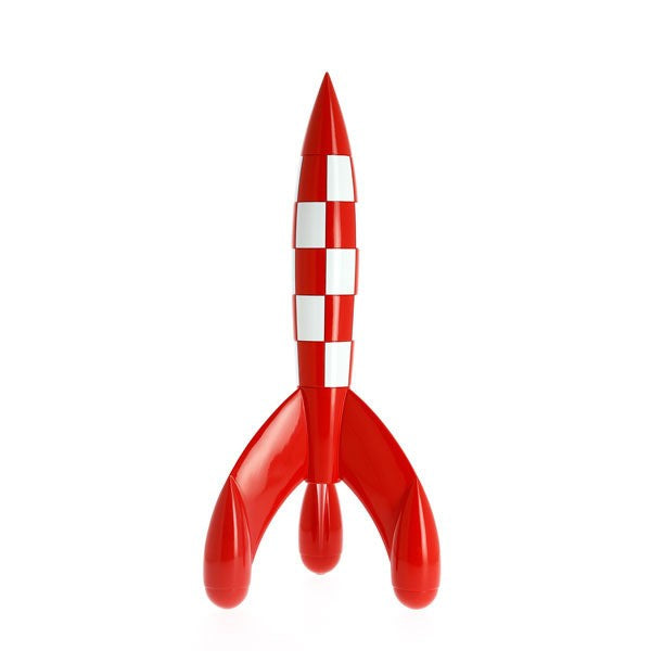 Tintin red and white Moon rocket resin collectible 90cm