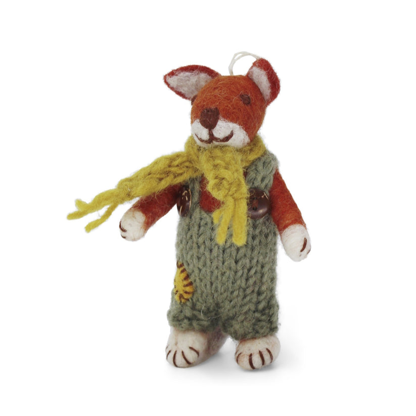 Gry & Sif Fox Boy Small w/Pants & Scarf Decoration