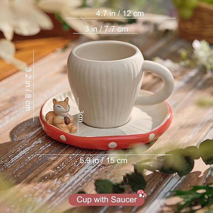 Mushroom Mug with Saucer
