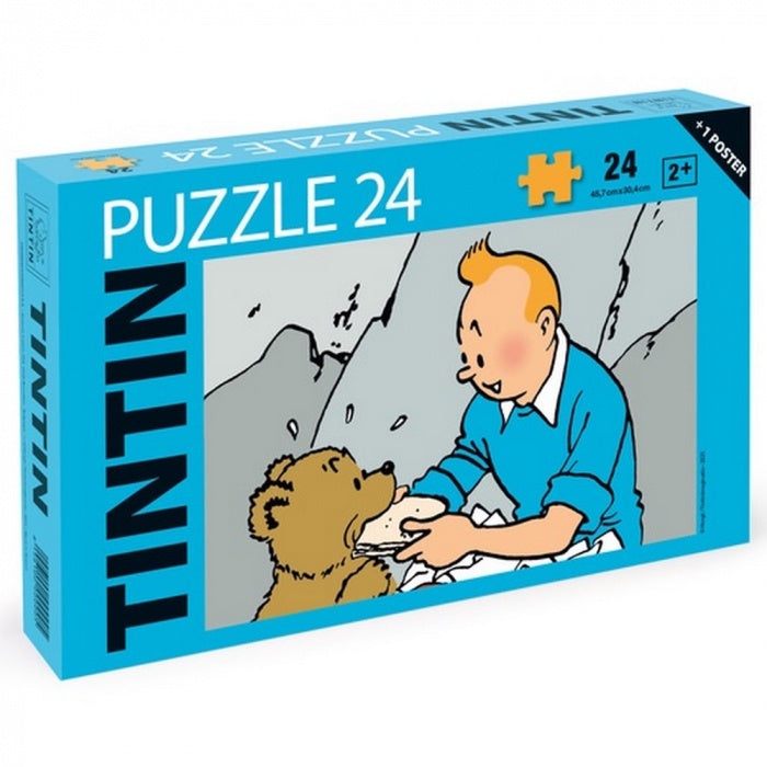 Tintin and Bear Cub 24-piece jigsaw puzzle box