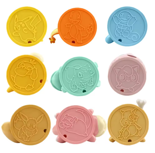 Pokemon Stamp Series 1 stamp impressions for all nine characters