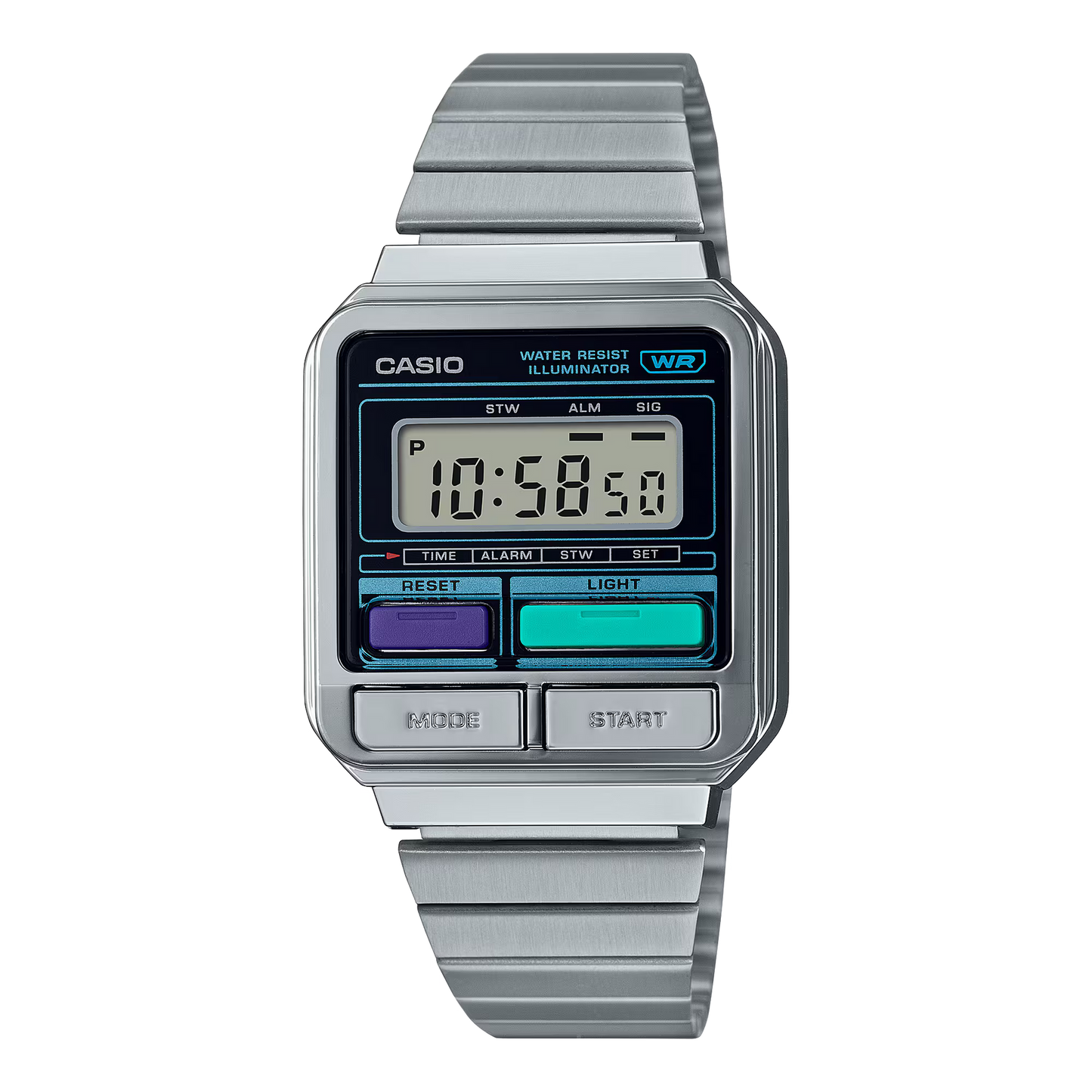 Casio Silver Future Retro Style Unisex Multifunction Digital Watch