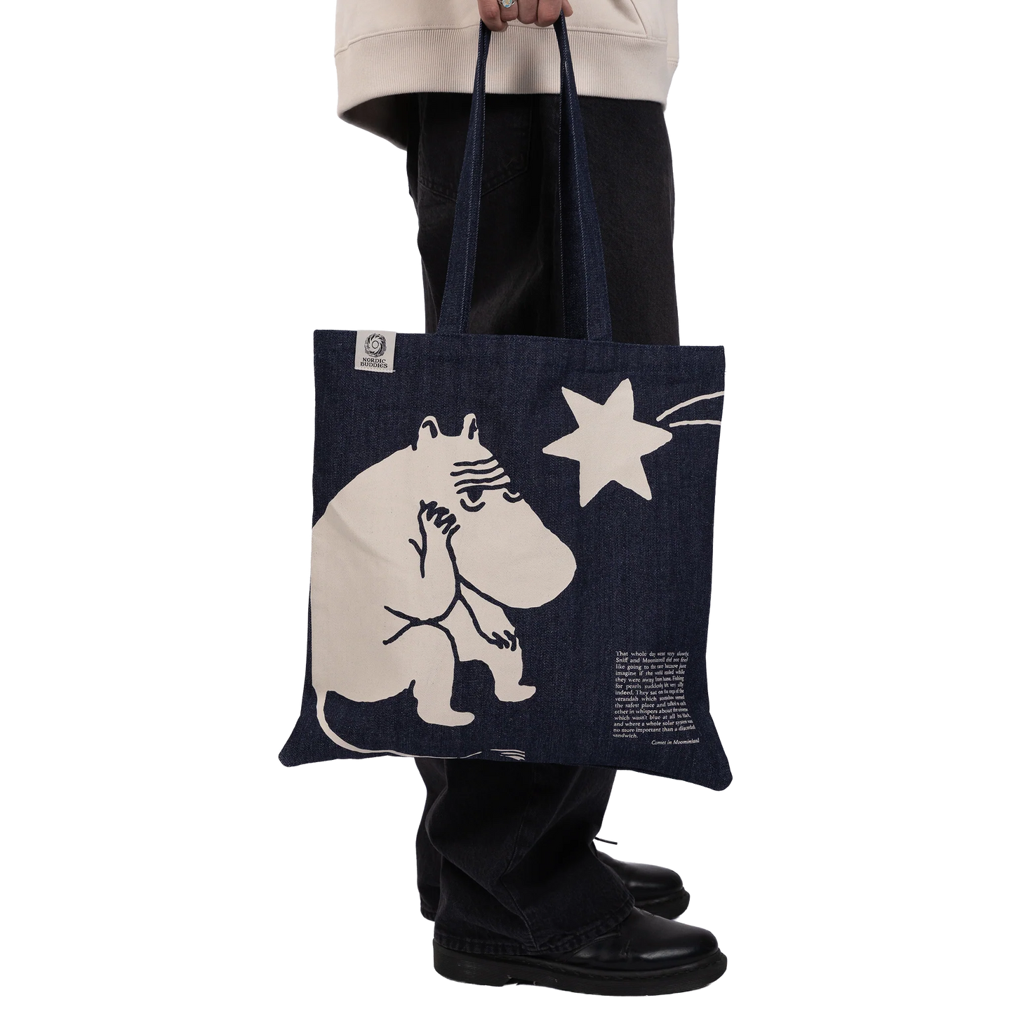 Moomin Novels Denim Tote Bag