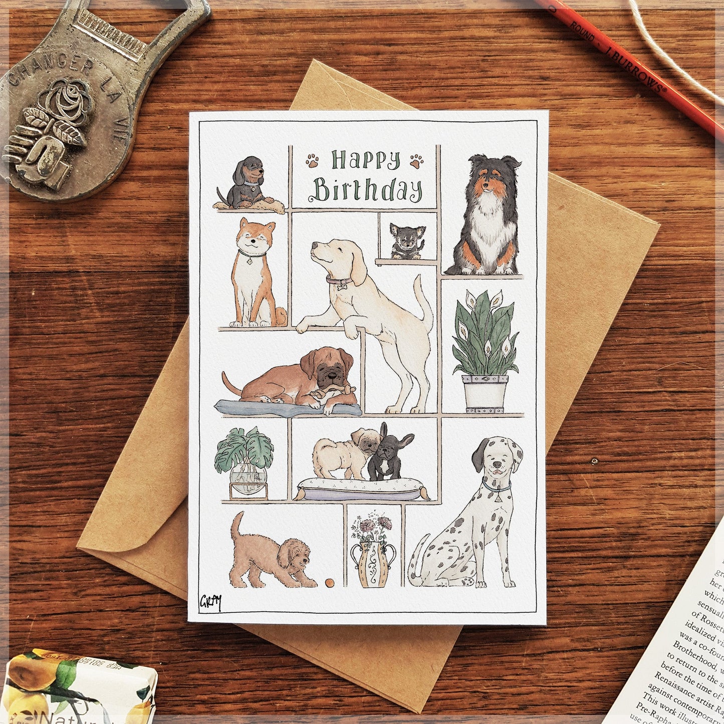 Happy Birthday, Puppy-Lover! - greeting card