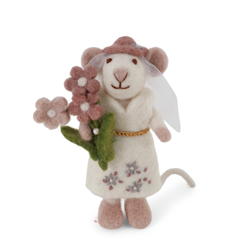 Mouse Bride Small White Decoration