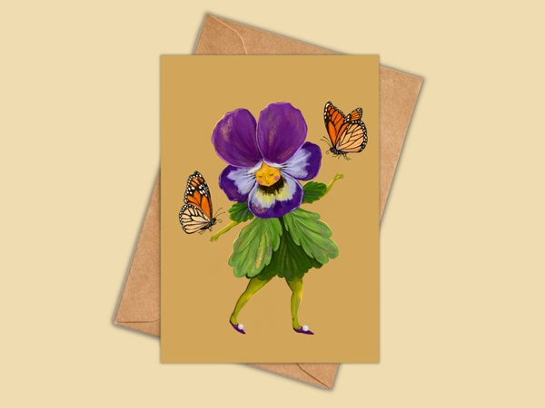 Greeting Card - Pretty Pansy
