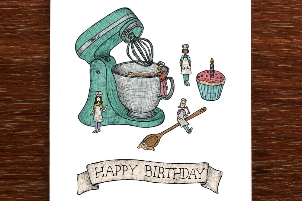 Birthday Cake Baking - Happy Birthday Card