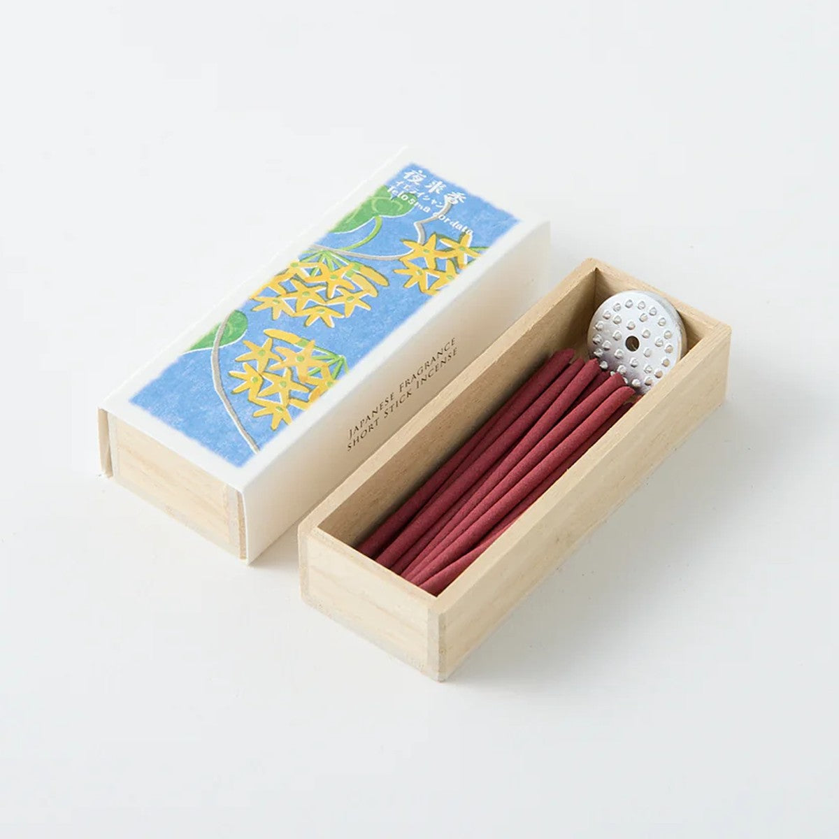 Ika-Denshin Tonkin Flower incense sticks and aluminium holder