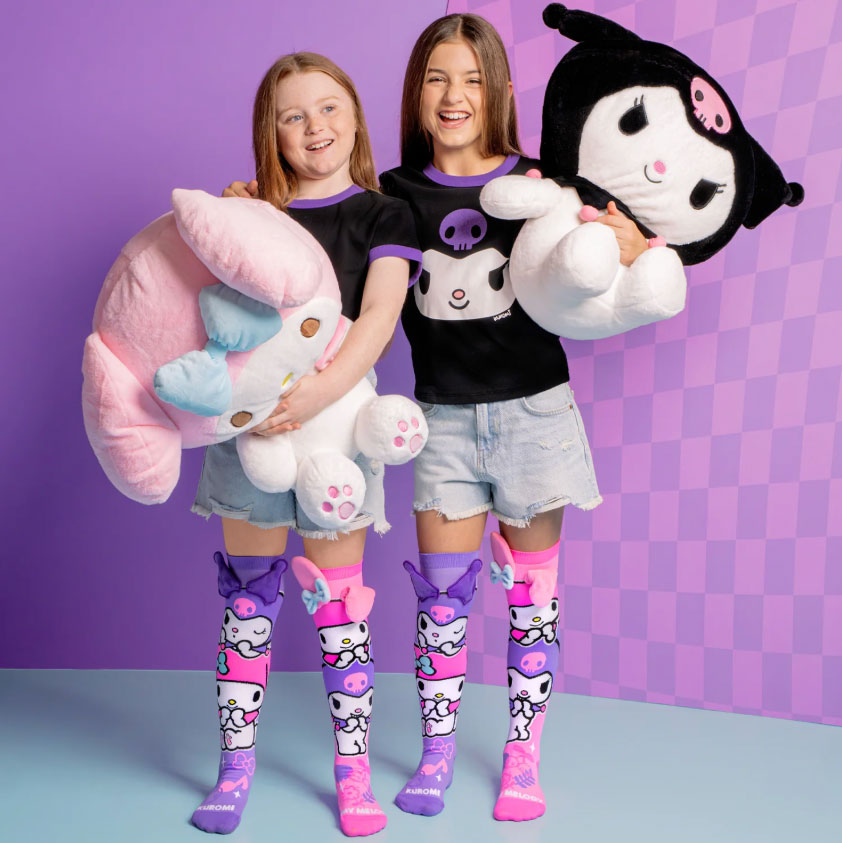 Kuromi & My Melody Pink/Purple Socks Age 3-5