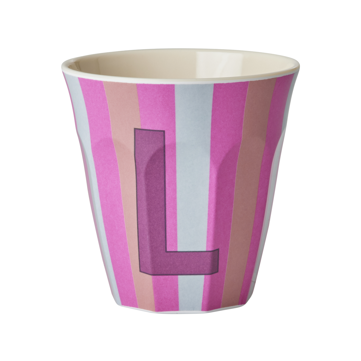 Medium Alphabet Cup - Multicolor - L- Stripes
