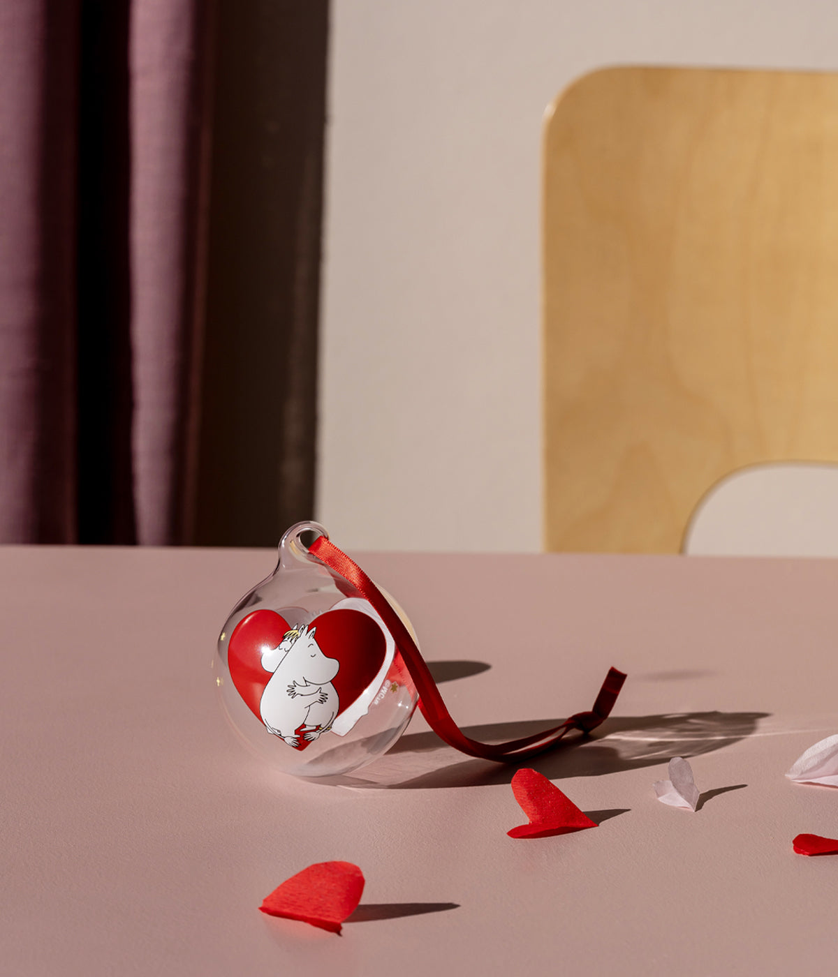 Moomin Heart Glass Bauble 7cm - view 2