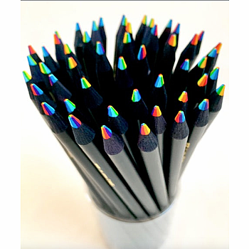 6 in 1 Black Rainbow Pencil