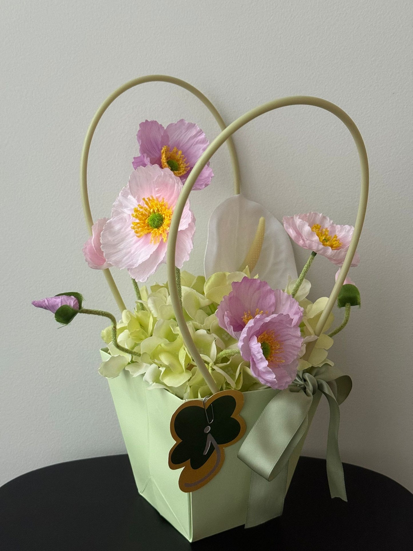 Green Flower Bag Arrangement