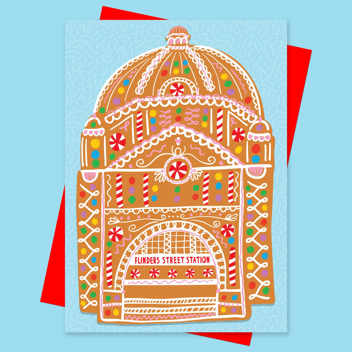 Flinders Street Gingerbread House Christmas Card
