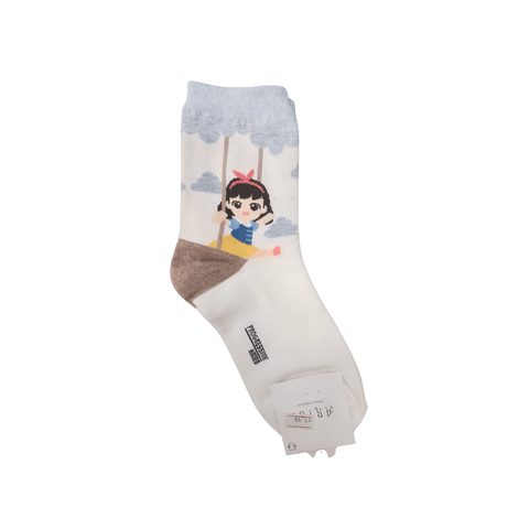 ARIES Cute Girl Adult Socks (white) - Mu Shop