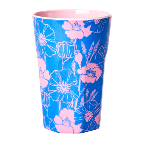 Beker Groot Poppies Love Print - Tall Melamine Cup - Mu Shop