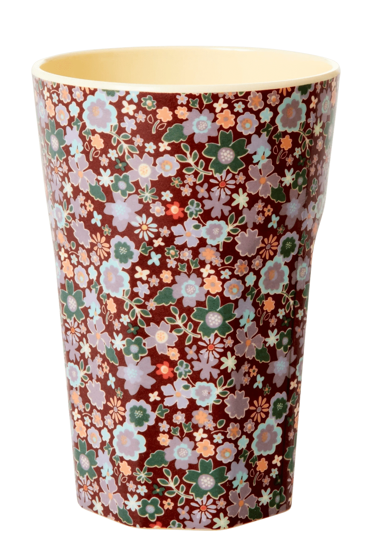 Brown Fall Floral Print - Tall Melamine Cup - Mu Shop
