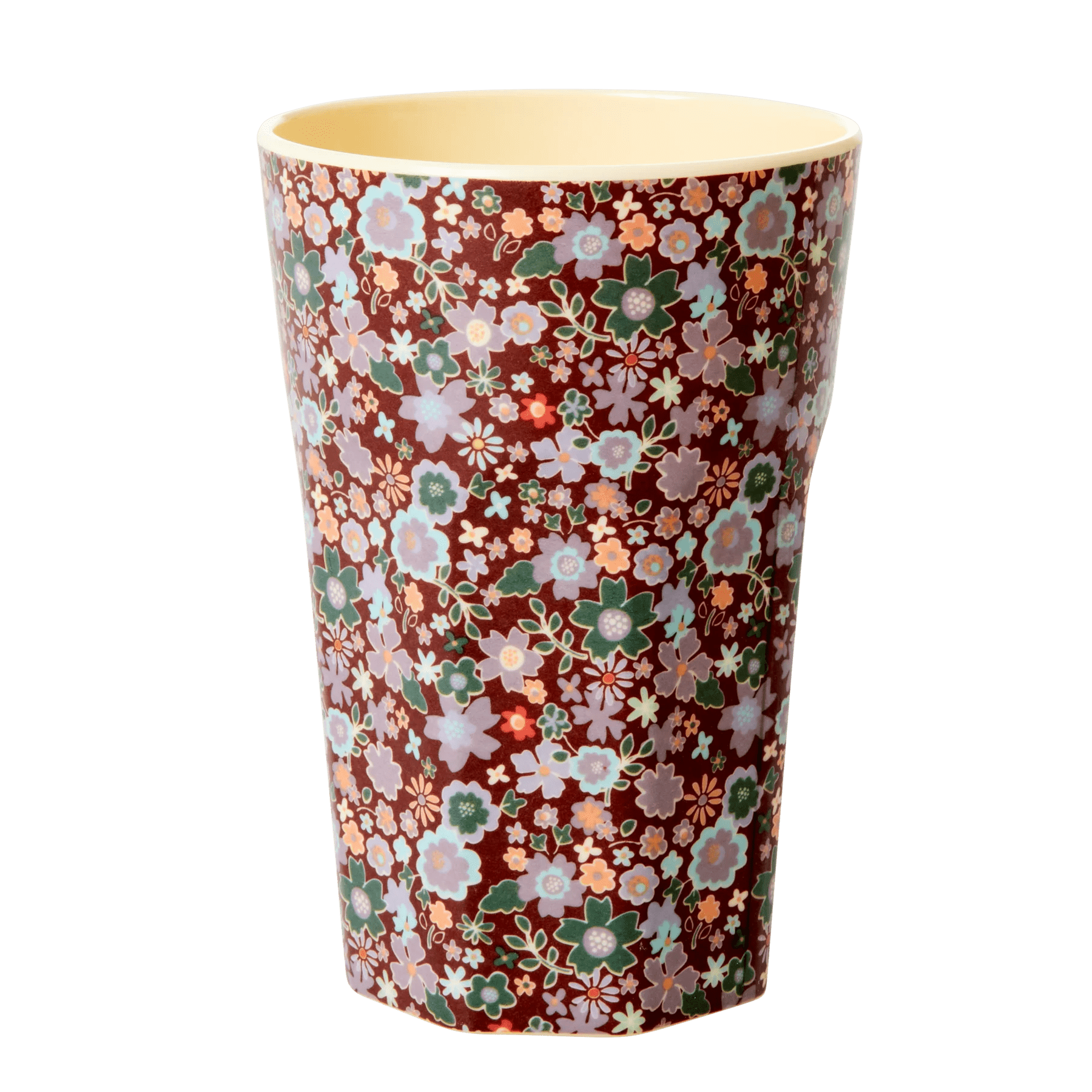 Brown Fall Floral Print - Tall Melamine Cup - Mu Shop