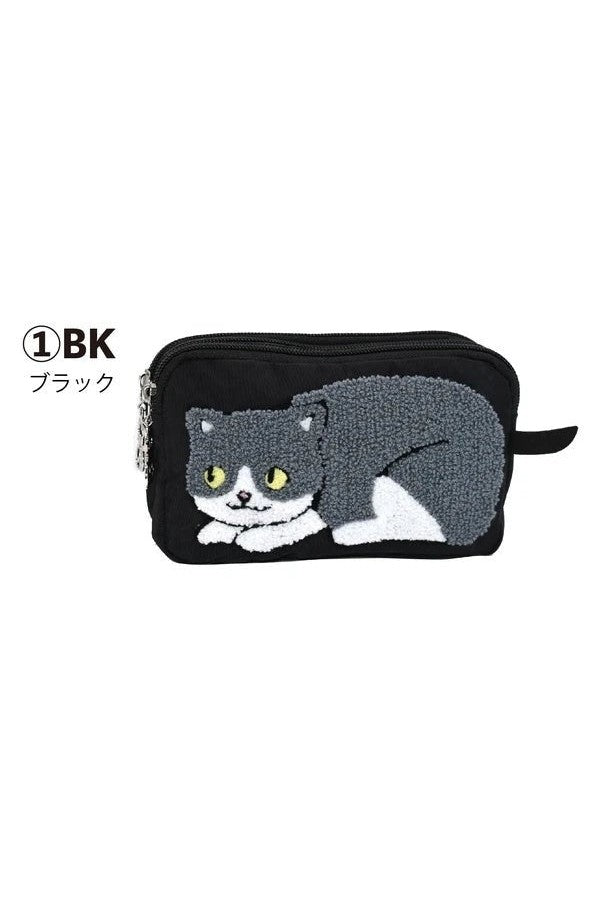 Cat Large Capacity Pouch - Black - Mu Shop