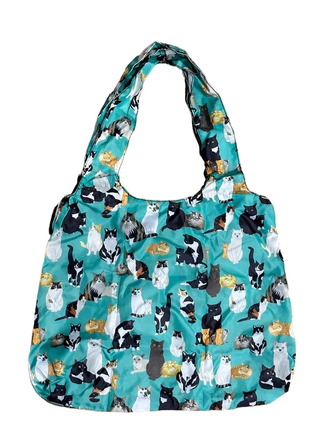 Red Parka Cats RPET Folding Shopping Bag
