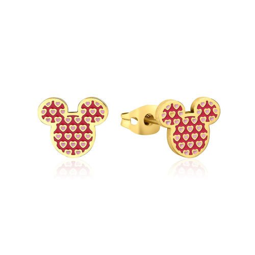 ECC DISNEY MICKEY MOUSE HEART ENAMEL STUD EARRINGS - Mu Shop
