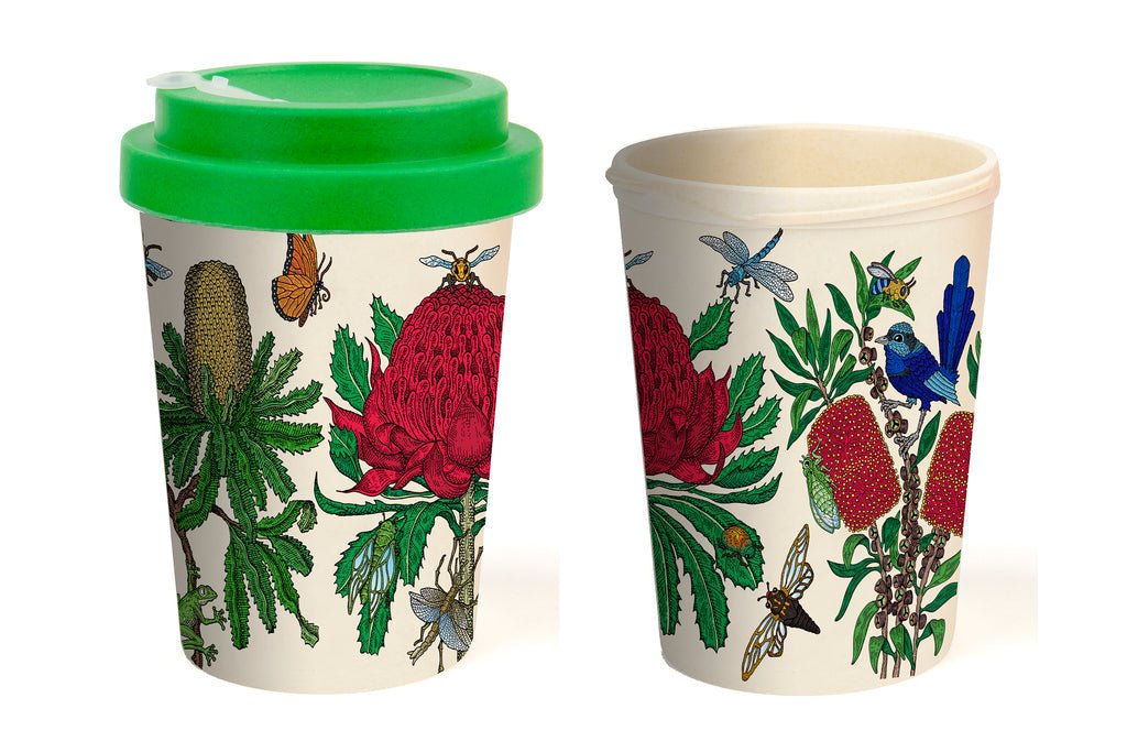 Eco - Bamboo fibre Keep Cup: Australian Native Flowers - Mu Shop
