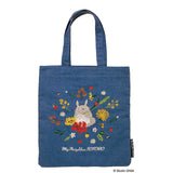 Ghibili My Neighbor Totoro Embroidery Denim Tote Bag - Mu Shop