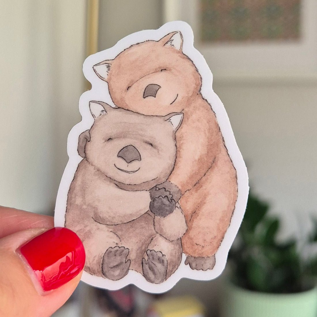 Hugging Wombats ~ Vinyl Sticker - Mu Shop