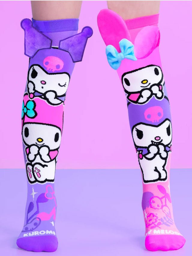 Kuromi & My Melody Pink/Purple Socks Age 3 - 5 - Mu Shop