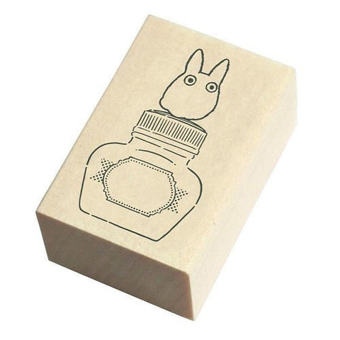 Little Totoro and Ink Bottle Wooden Stamp TSW-145 - Mu Shop