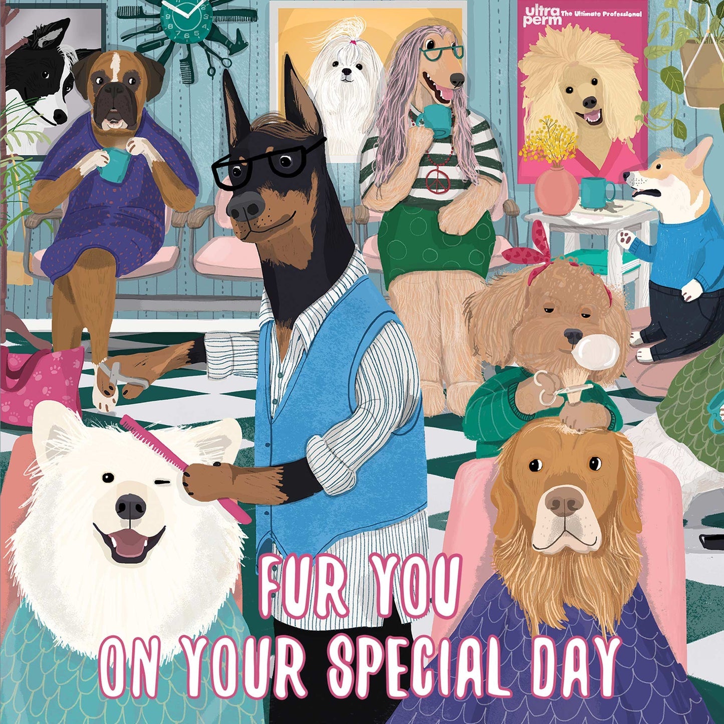 GREETING CARD BUSY GROOMERS