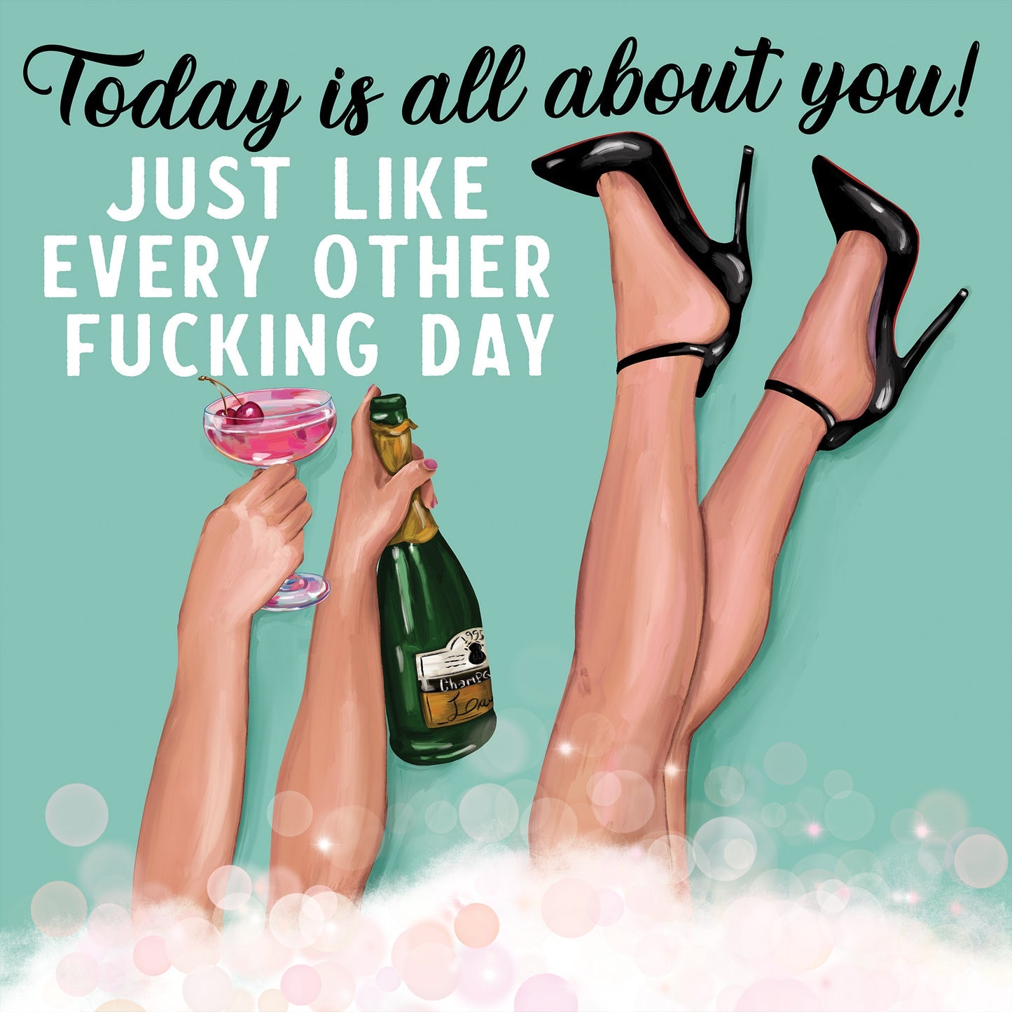 Bubble Bath Greeting Card 14 x 14 cm