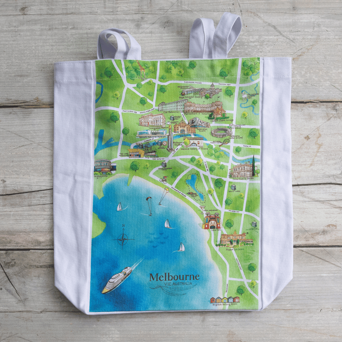 Melbourne Tourist Attractions Map Tote Bag - Mu Shop