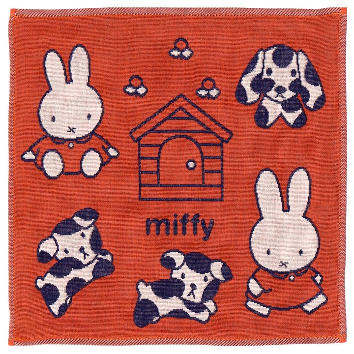Miffy Triple Gauze Handkerchief – Orange (Dog Theme) - Mu Shop