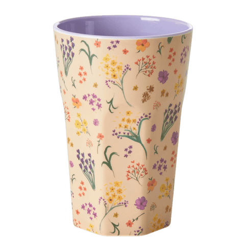 Multicolor Wild Vintage Flower Print - Tall Melamine Cup - Mu Shop