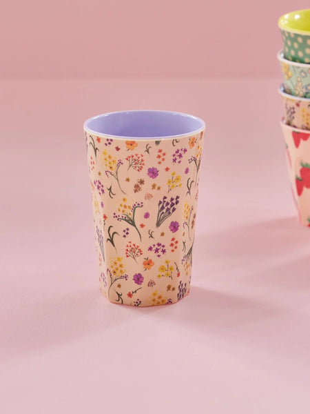 Multicolor Wild Vintage Flower Print - Tall Melamine Cup - Mu Shop