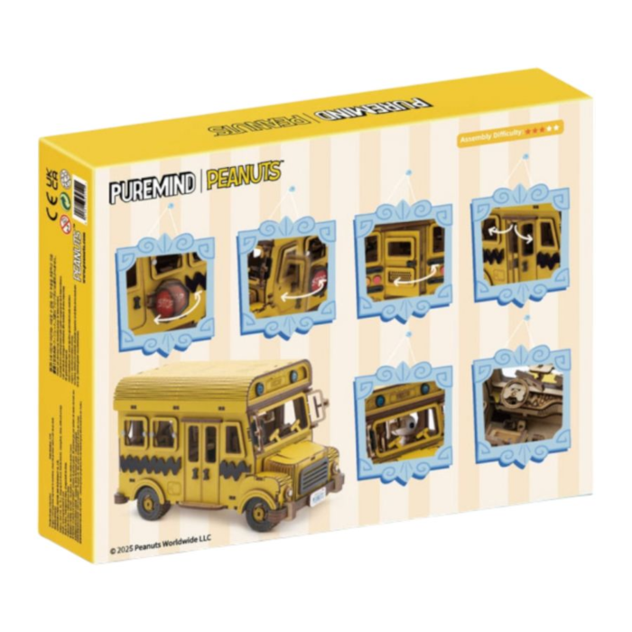 Snoopy School Bus Wooden Construction Set 16cm