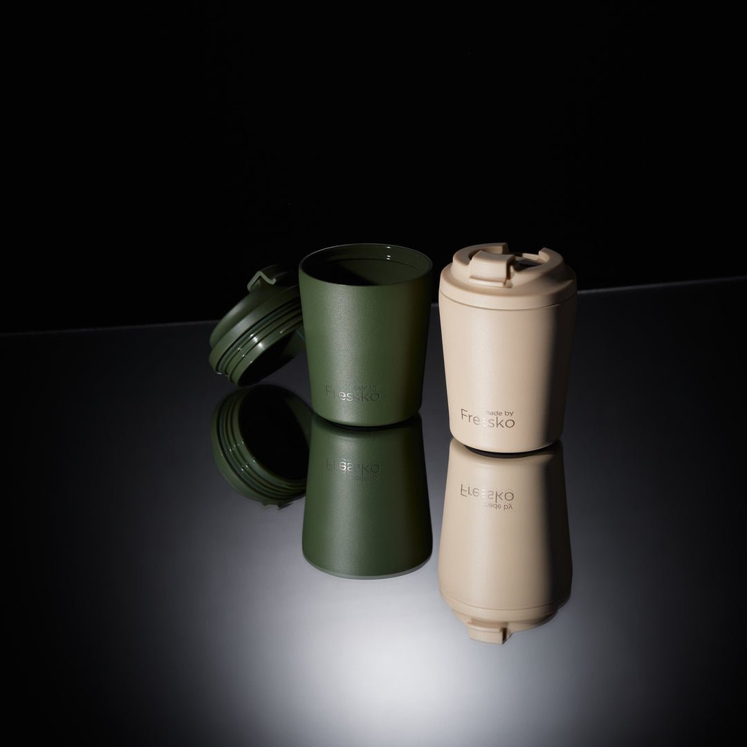 Reusable Coffee Cup - Piccolo Khaki Ceramic 4oz - Mu Shop