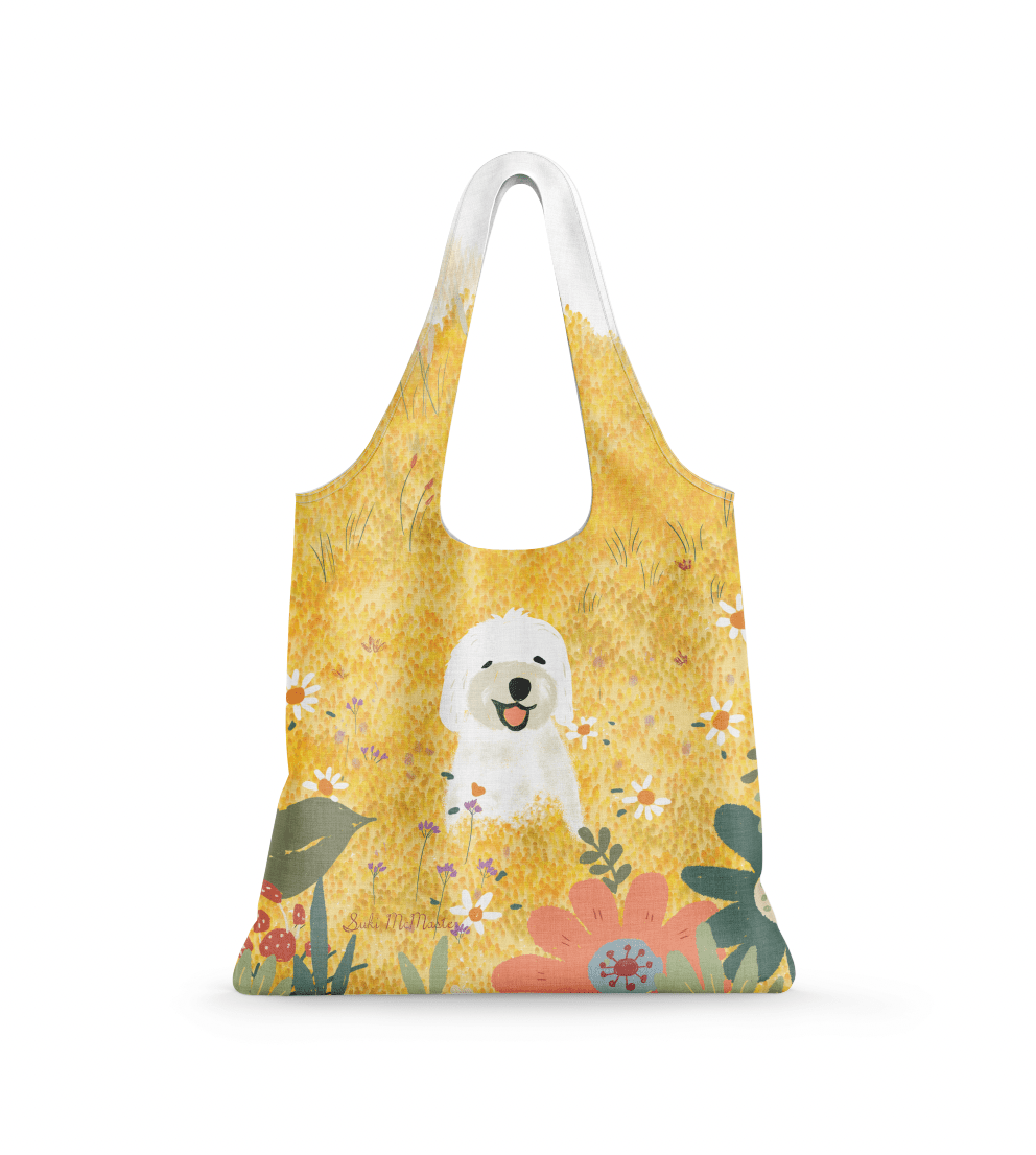 Reusable Shopping Bag - Daisy Flower Yellow - Mu Shop