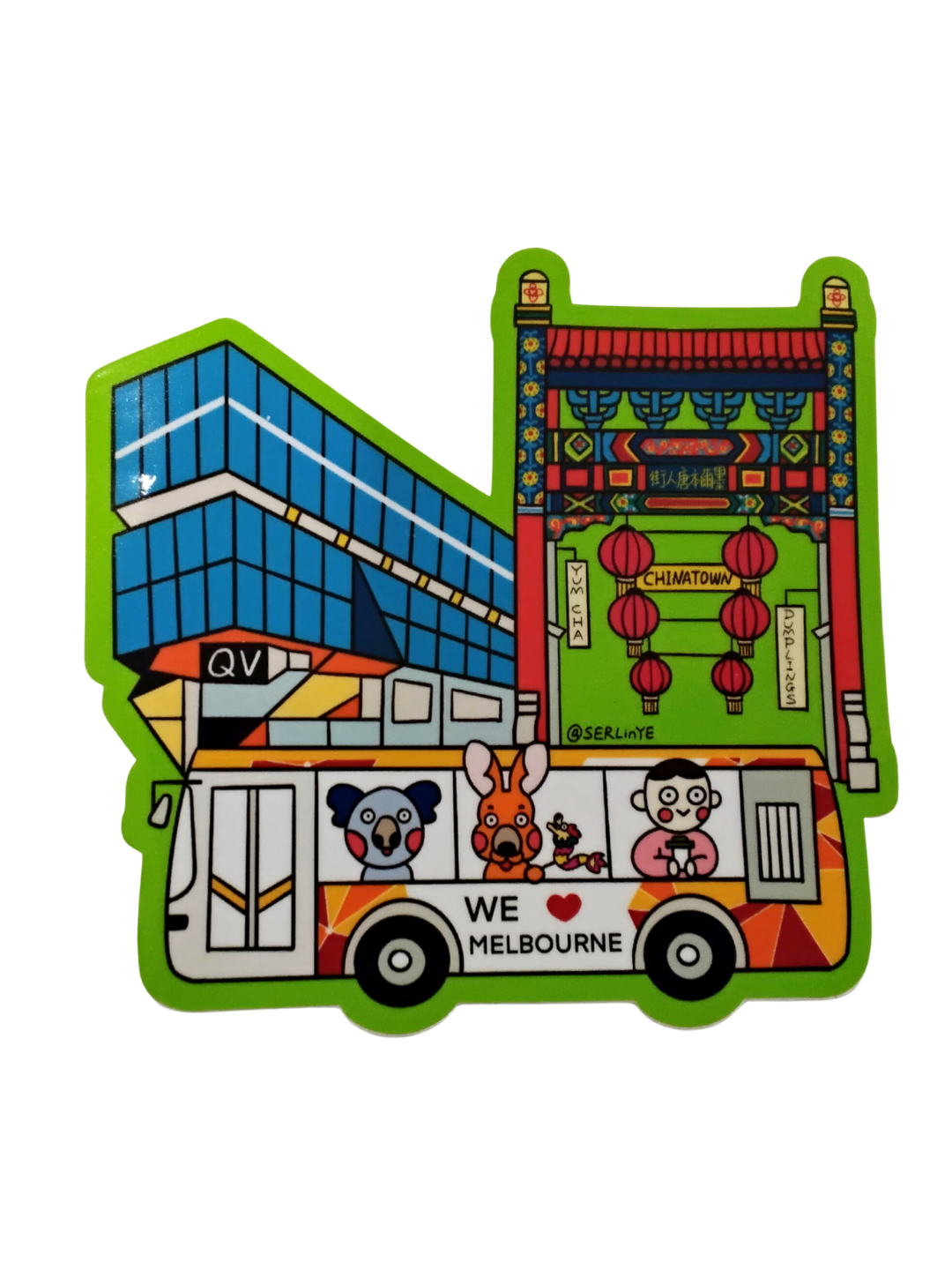 Melbourne Sticker – We ♥ Melbourne (QV Melbourne Central, Chinatown & Tram)