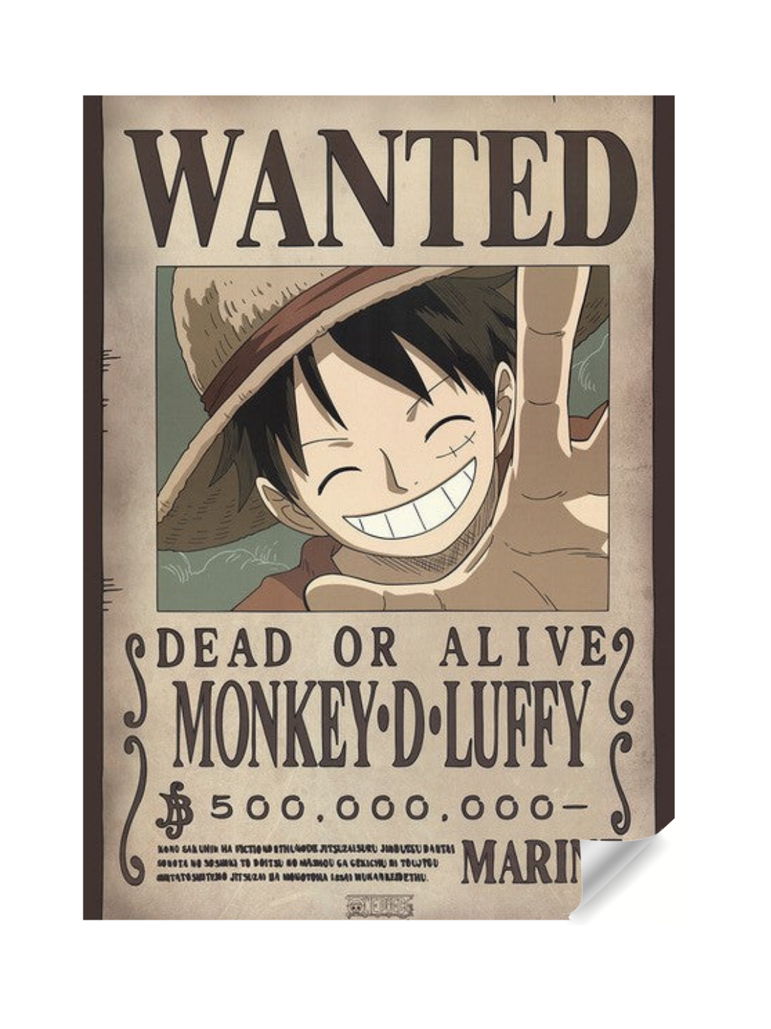 One Piece Monkey D. Luffy Wanted Poster