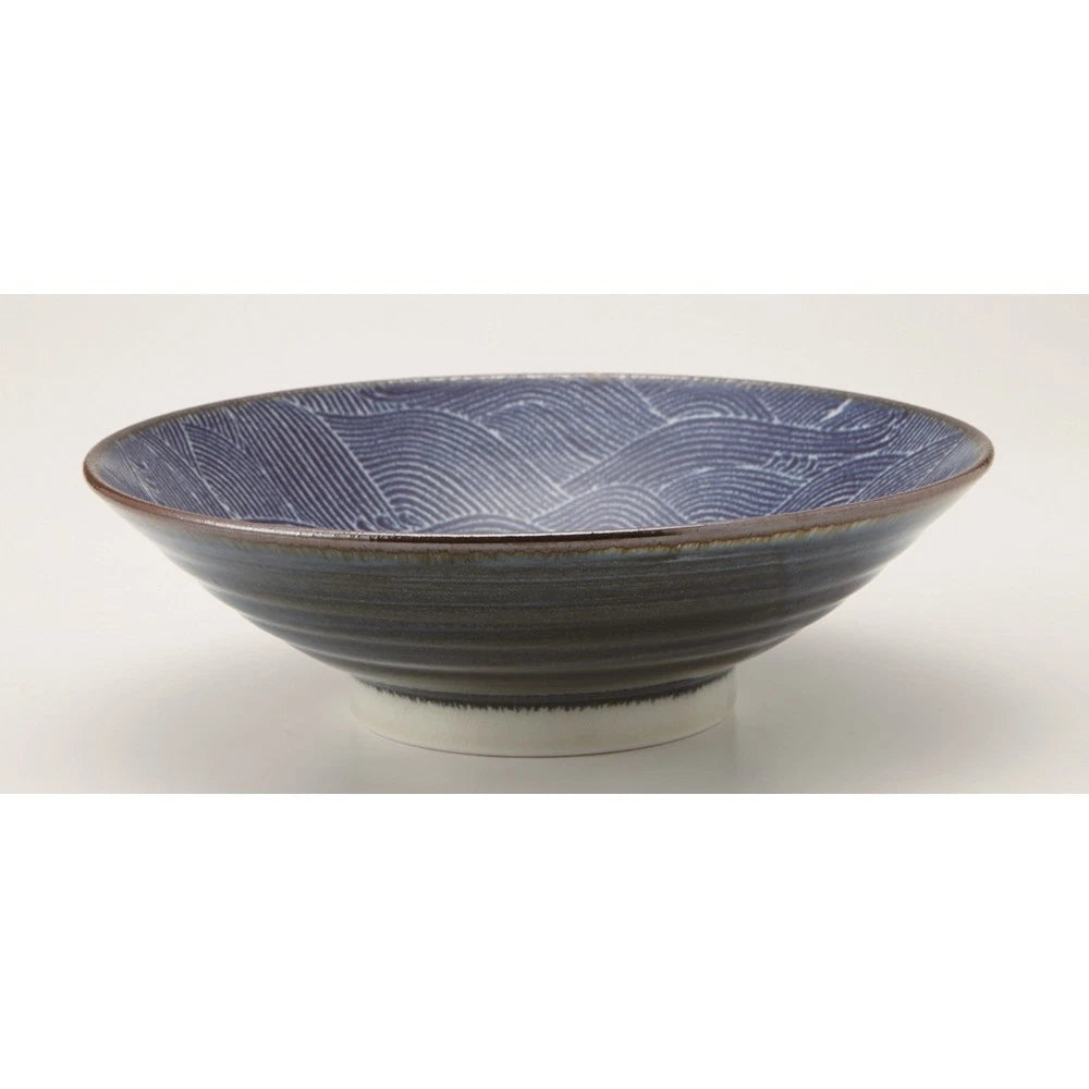 Side profile of Ohuke Nami 24.5 cm Japanese bowl