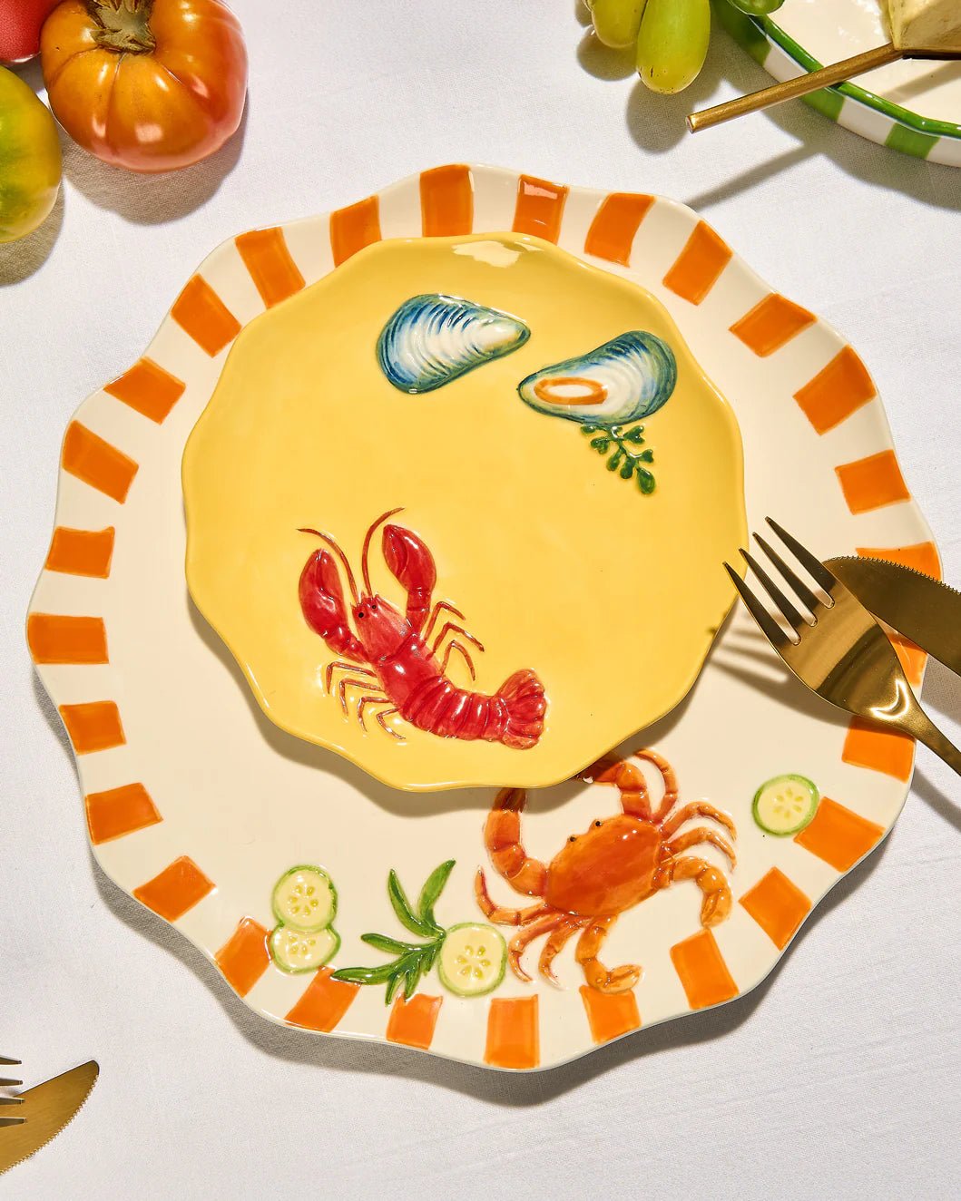 Seaview Stoneware Crab Dinner Plate 25.5cm - Mu Shop